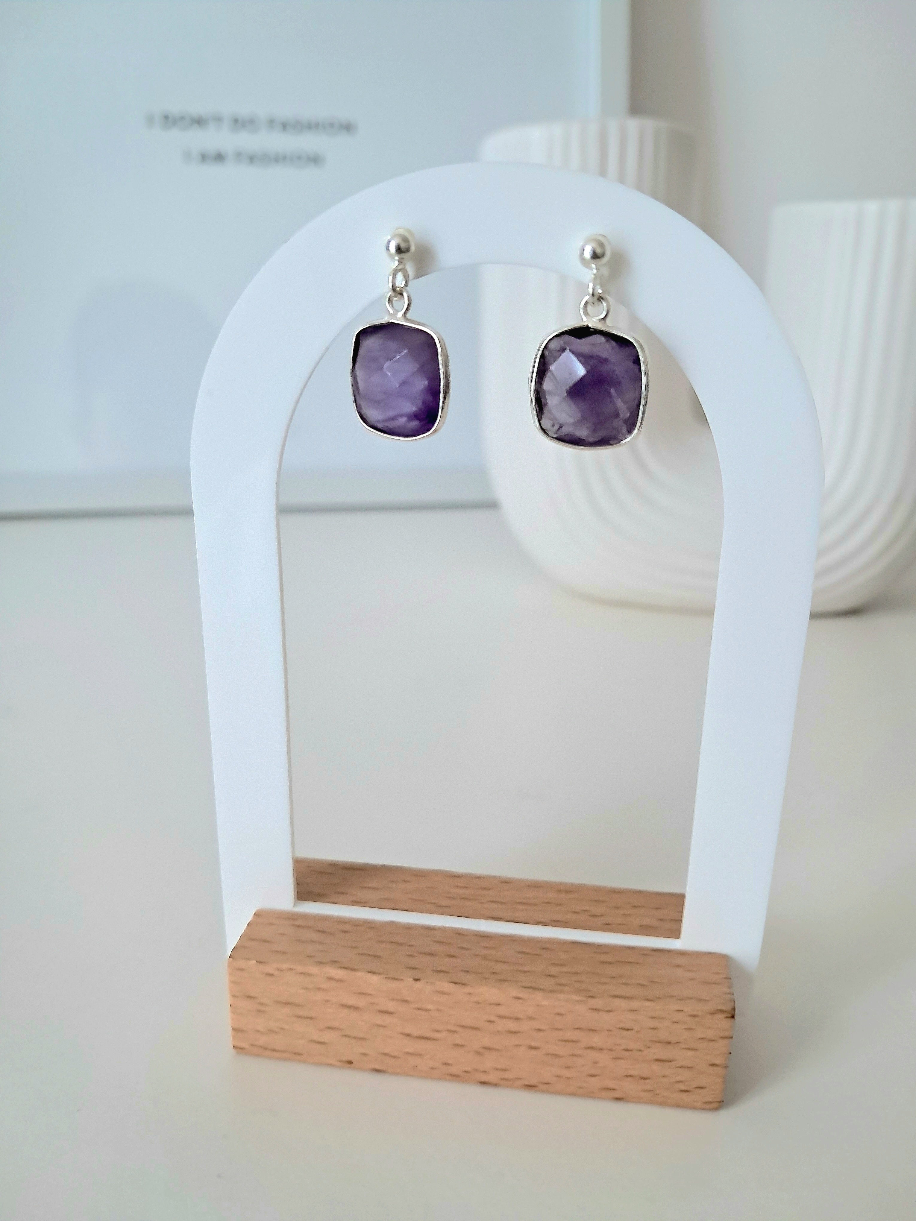 Boucles d'oreilles Soraya améthyste