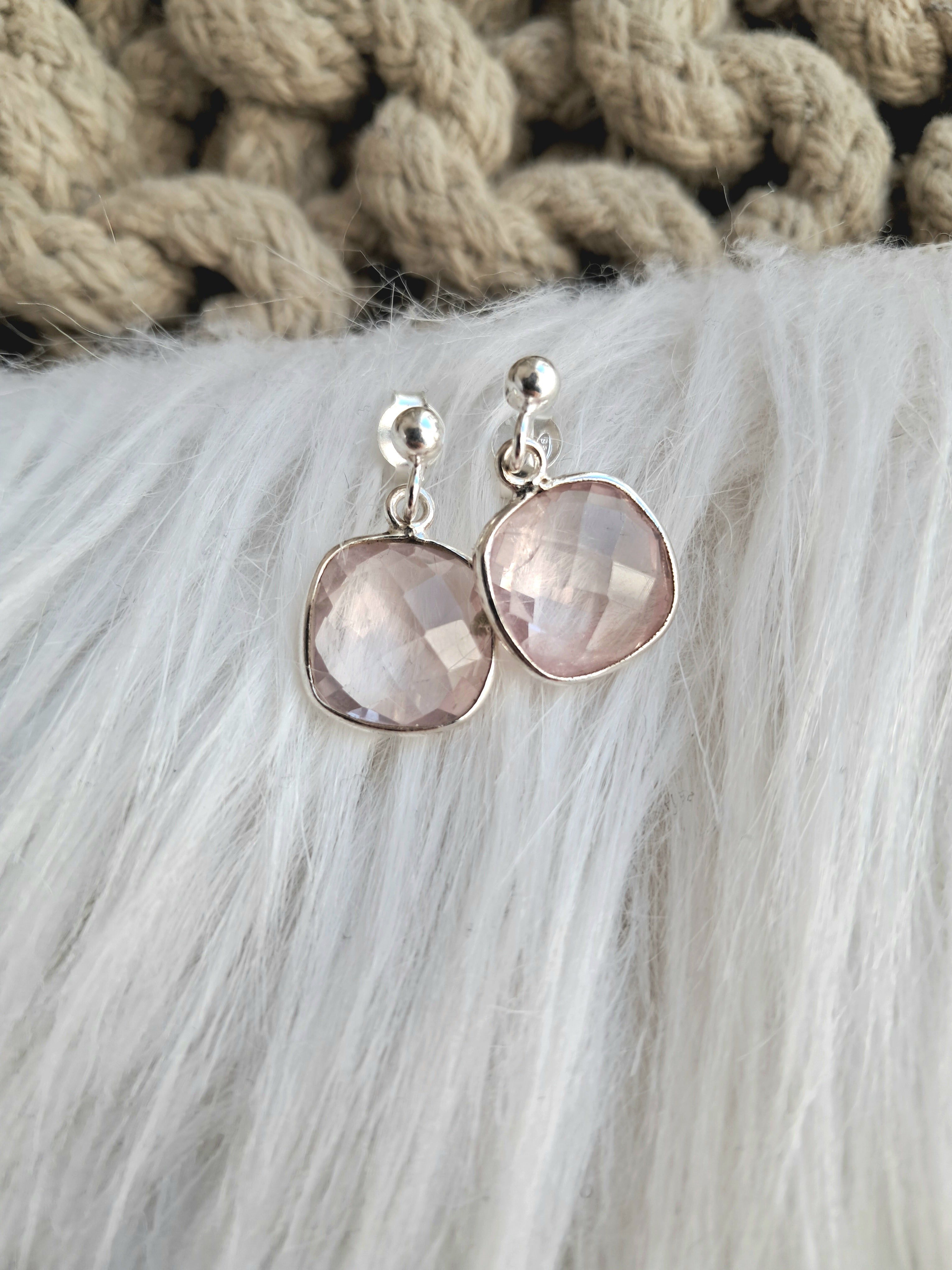 Boucles d'oreilles Soraya quartz rose