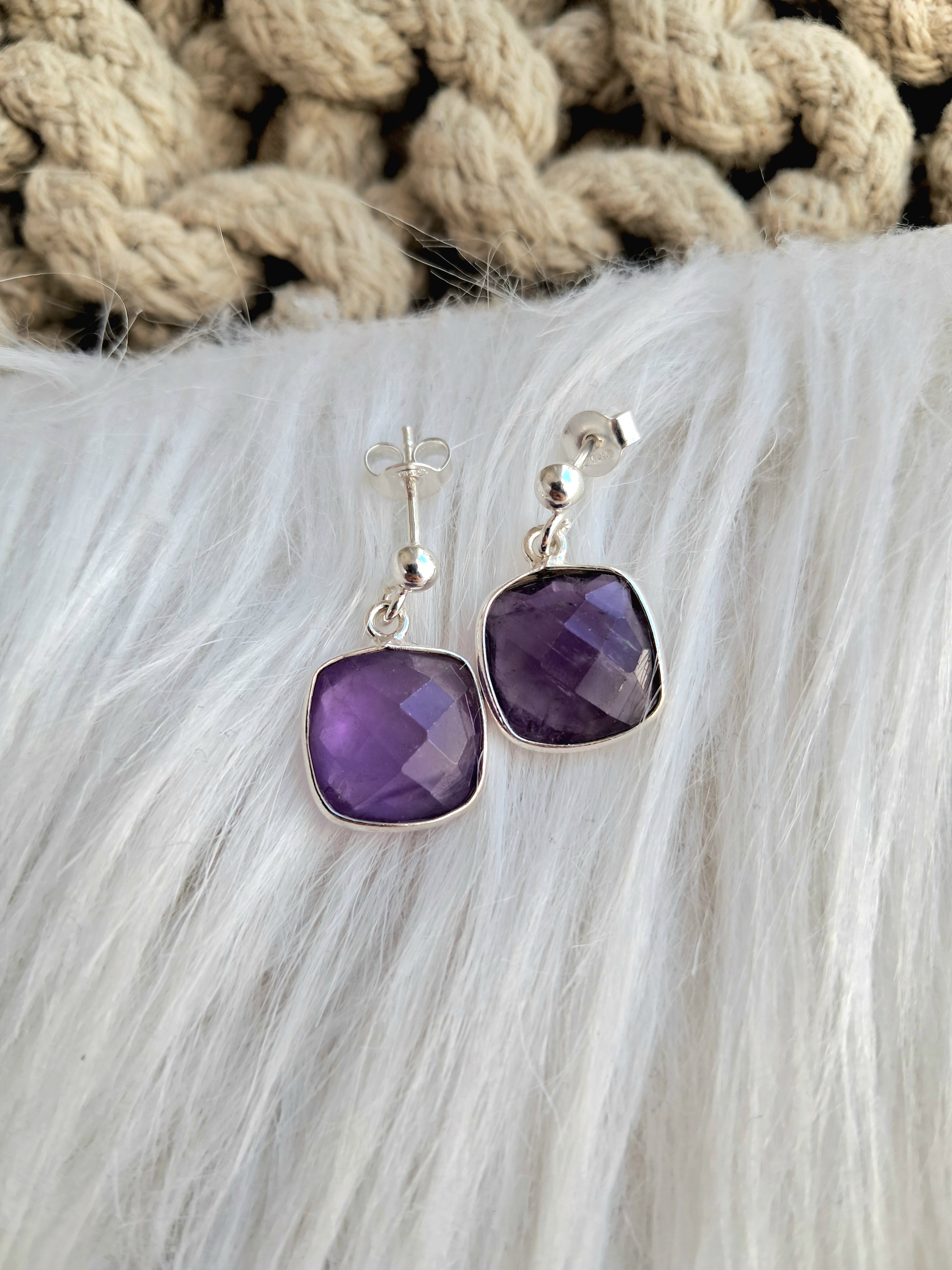 Boucles d'oreilles Soraya améthyste