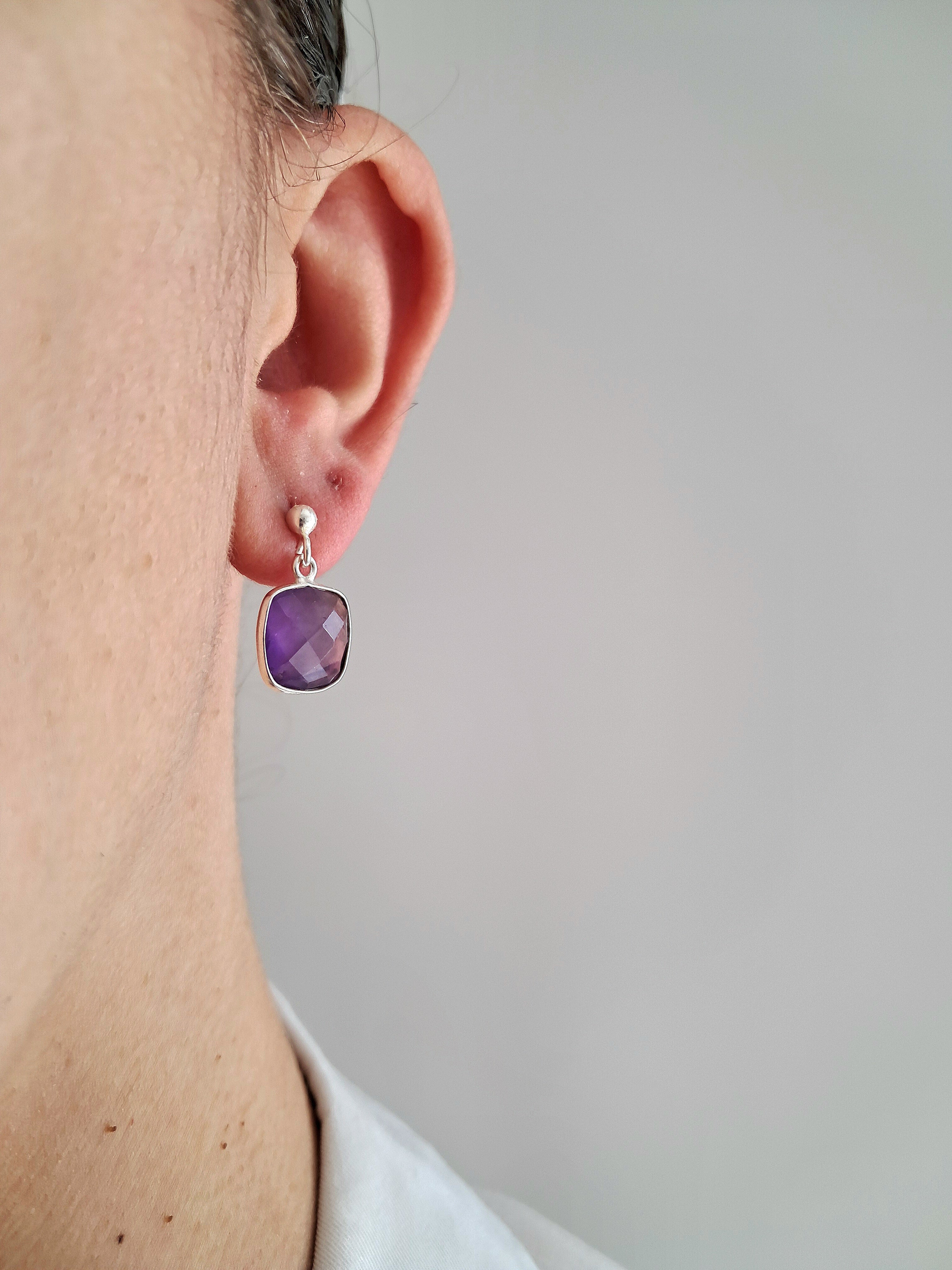 Boucles d'oreilles Soraya améthyste