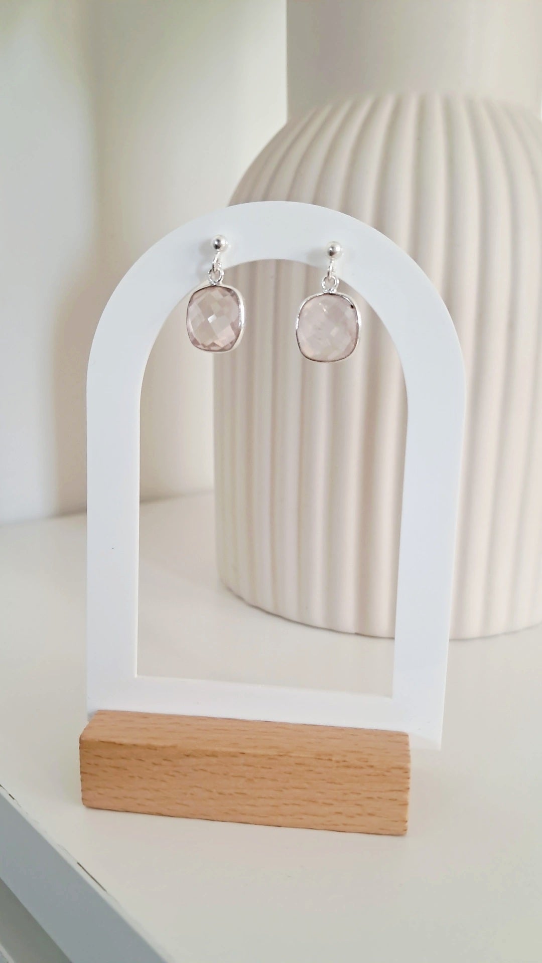 Boucles d'oreilles Soraya quartz rose